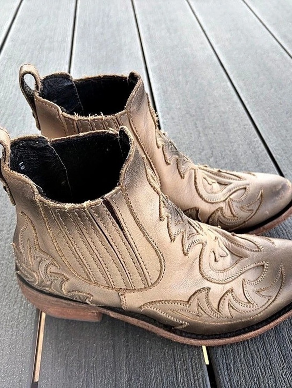 No Roots Boots - Lark - Liberty Black Embroidered Ankle Boots in Brown 8.5